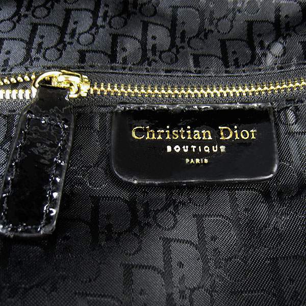 Christian Dior 1887 Patent Leather Shoulder Bag-Black